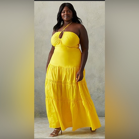 28. Prabal Gurung for JCPenney Sleeveless Maxi Dress Plus 18W Yellow NWT - Picture 2 of 10